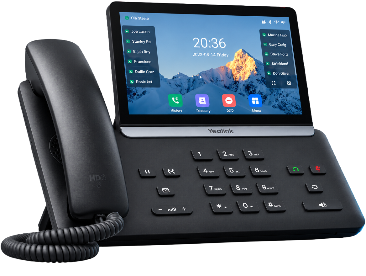 Telefono Yealink, vista di tre quarti